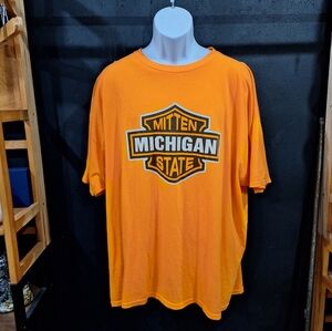 🟢Mens Orange Michigan State T-Shirt 3X